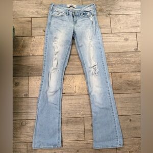 Hollister Distressed Low Rise Boot Cut Jeans • Size 3L